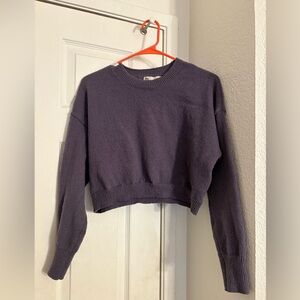 No Boundaries Women's Dark Purple Crew Neck Sweater